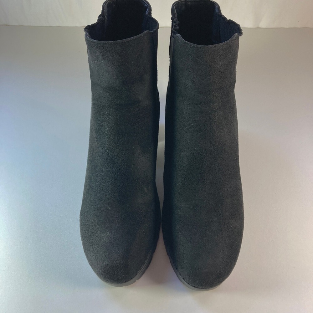 Jabasic Chunky Chelsea Block Heel Bootie Ankle Boot Womens 9 Black Y2k - Picture 6 of 11